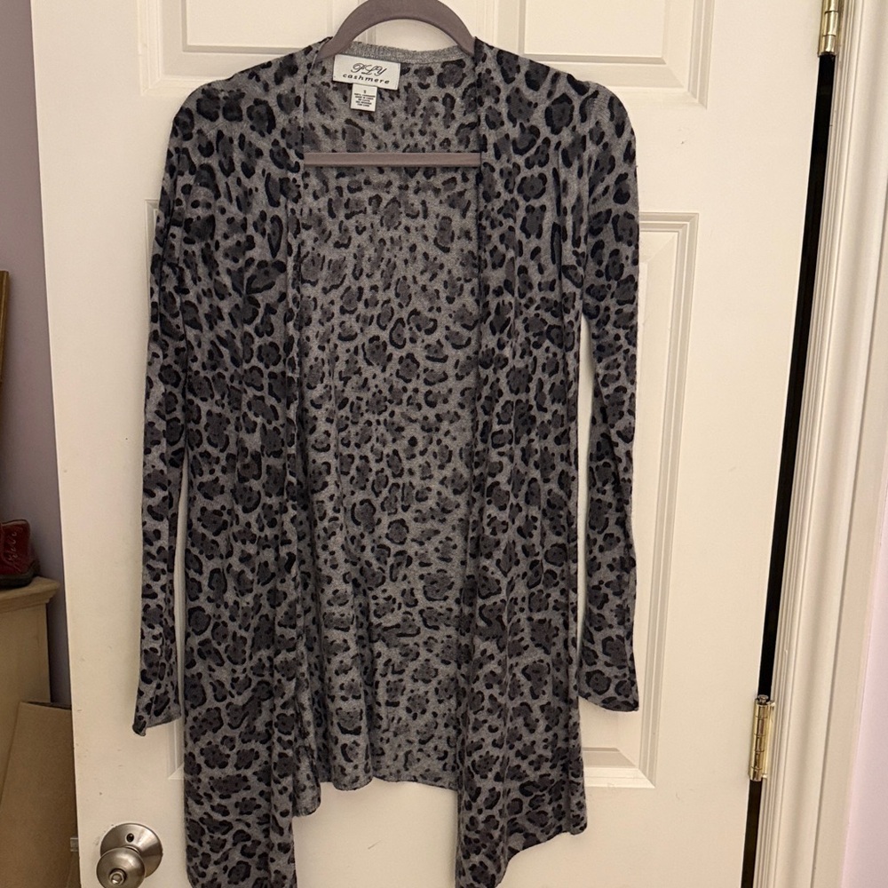 Cashmere open long cardigan